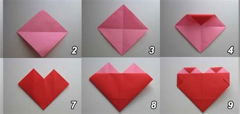 Dobradura de coração com folha a4  Abra os dois triângulos laterais